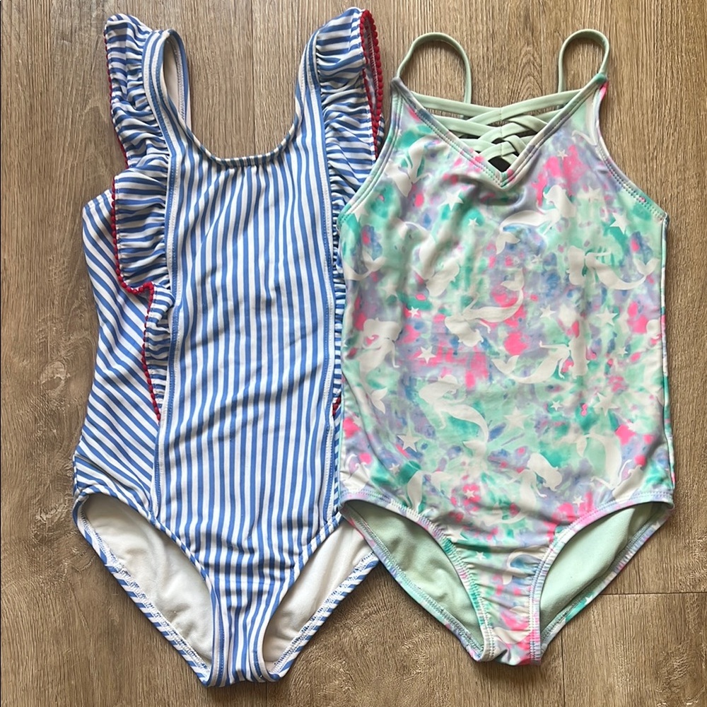 Cat & Jack with Wonder Nation Girls One Piece Swimsuit Bundle Size 6